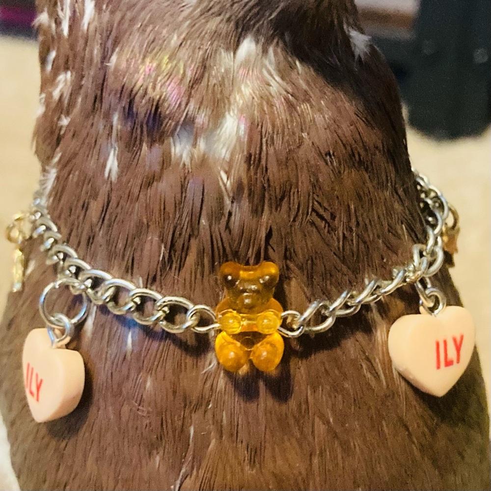 valentine charms orange silver bracelet jewelry